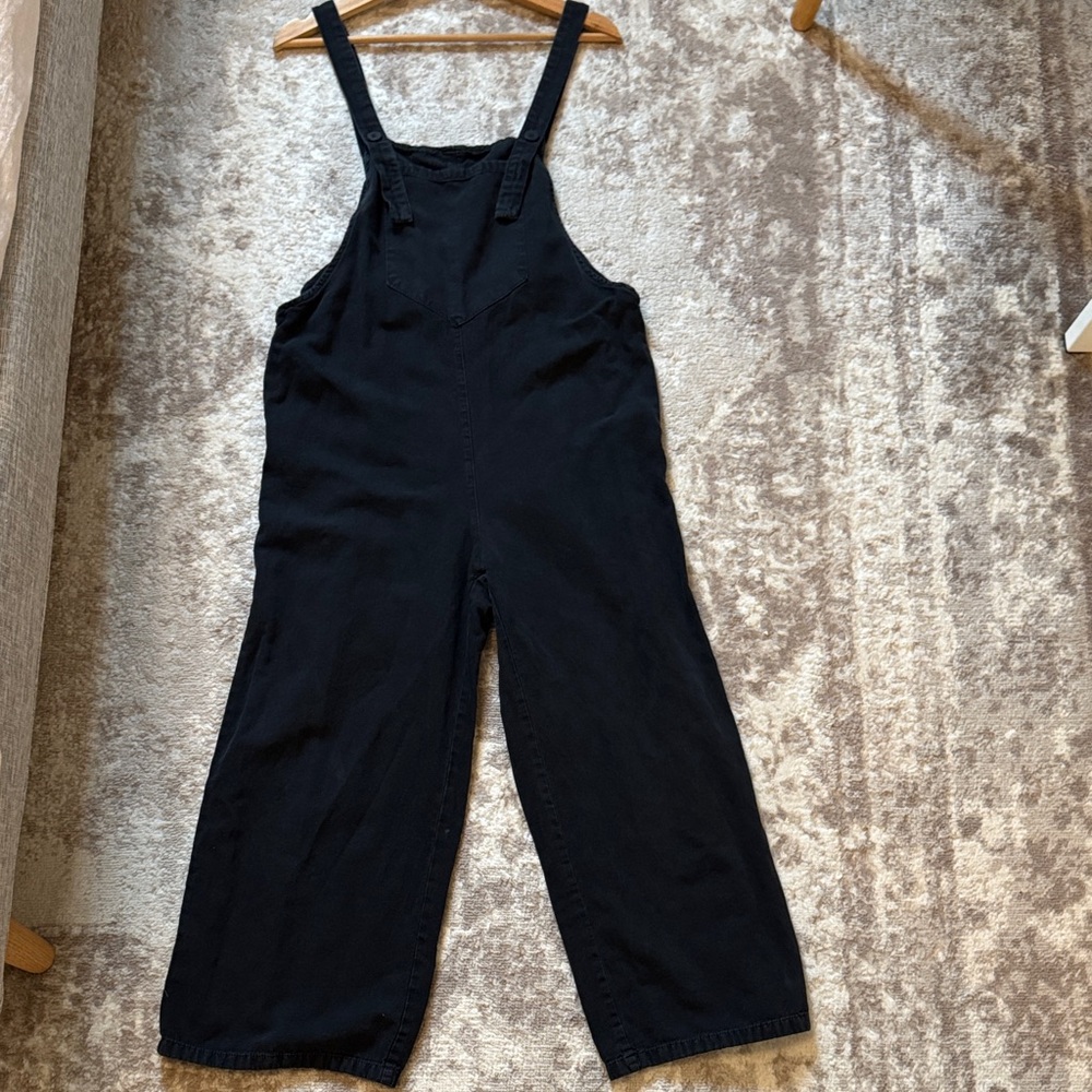 Black Denim Overalls